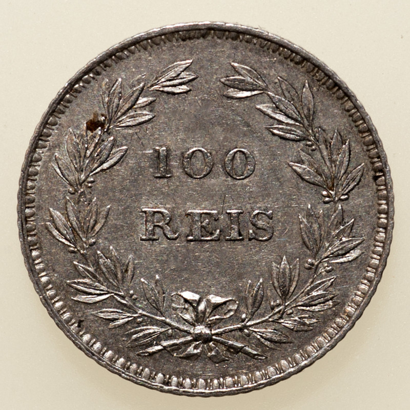 100 reis María II de Portugal 1853. PAS6214