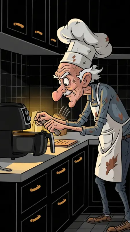 Alter Mann in der Küche, symbolisiert den Autor der Sammlung