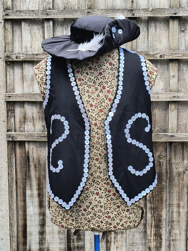 Black Waistcoat with Buttons - Adult 14