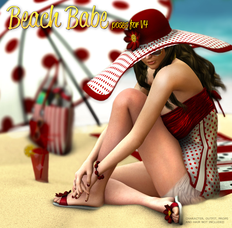 Beach Babe Poses for V4