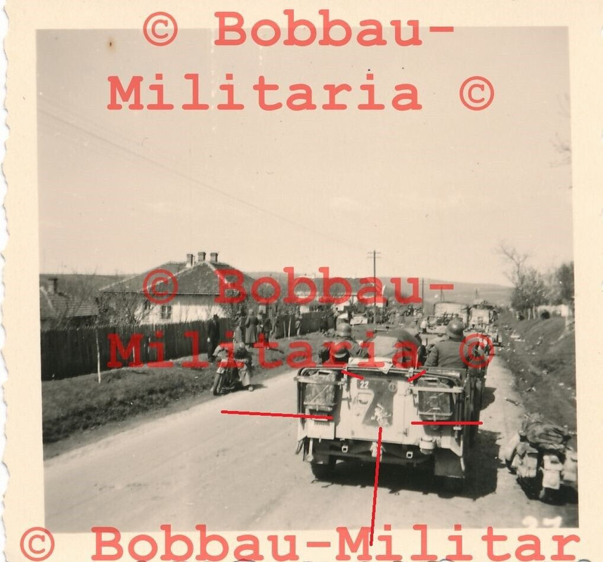 Jugoslawien AR.119 Kübelwagen Wappen Emblem Gespenster-Div. 11.Pz-Div.