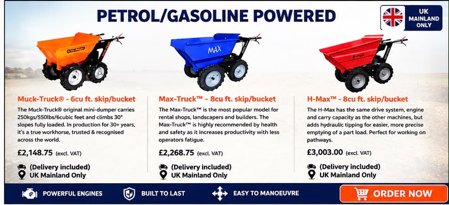 UK Electric Powered Wheelbarrows