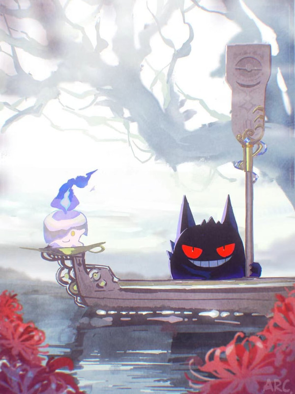 gengar-and-litwick-pokemon-drawn-by-arc-