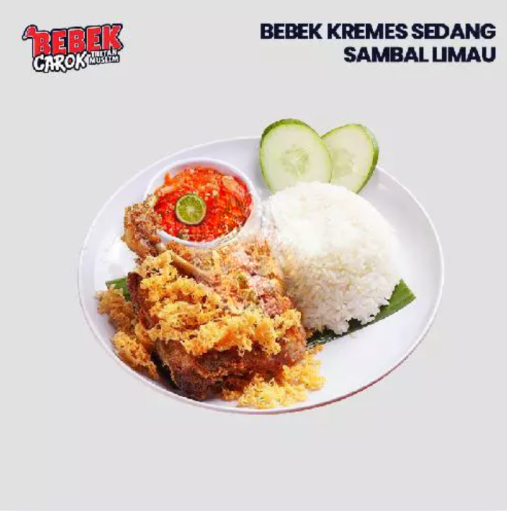 Bebek Sedang Kremes Sambal Limau
