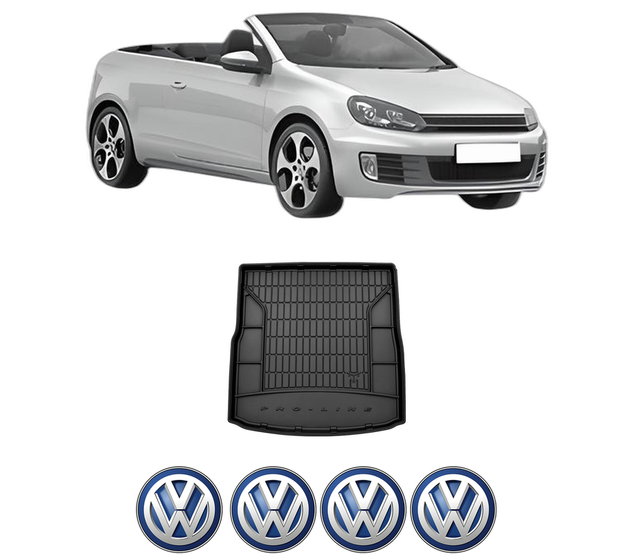 Tavita Portbagaj Volkswagen GOLF VI Convertible (517) din 2011-2016, Protectie Portbagaj Auto, 4x Stickere auto cu Volkswagen
