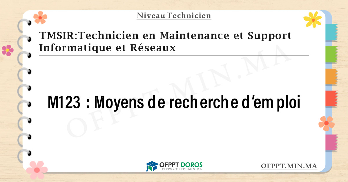 Sommaire détaillé du cours Moyens de recherche d’emploi M123 OFPPT - Structure du module