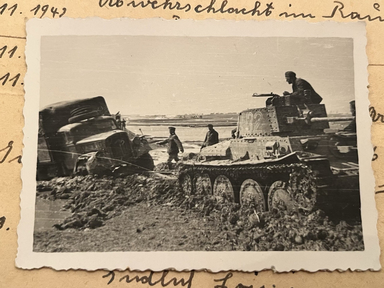 Foto Russland Panzer Abschleppen Lkw Wehrmacht