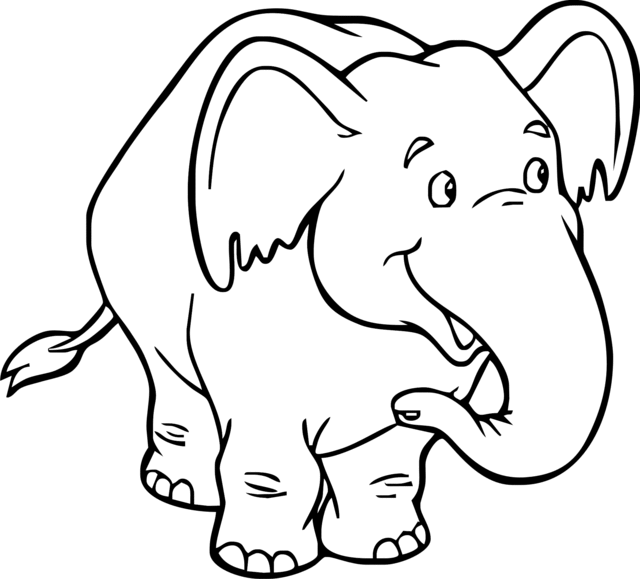 Simpatico-elefante-da-colorare-per-bambini