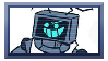 closeup stamp of hex grinning confidently