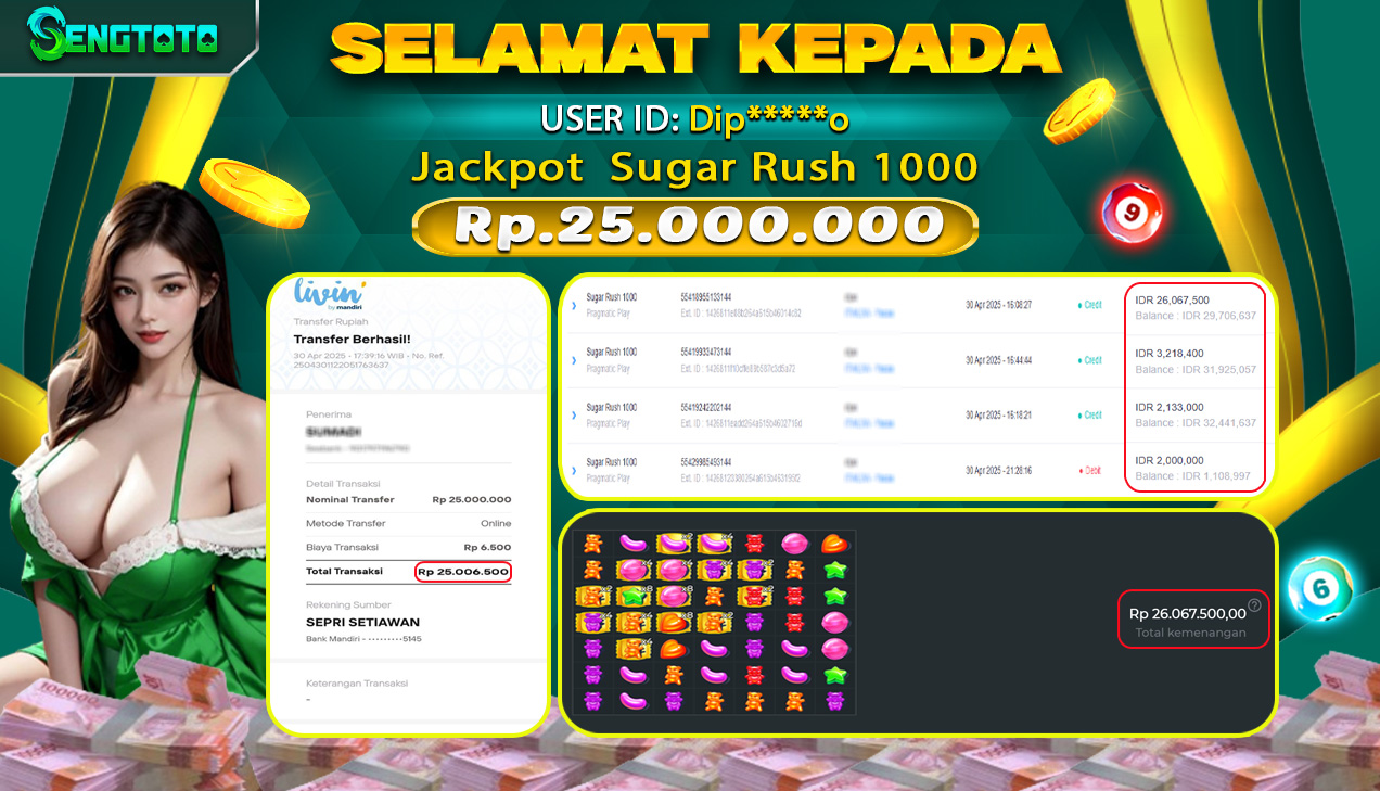 BUKTI PEMBAYARAN SLOT SUGAR RUSH 1000