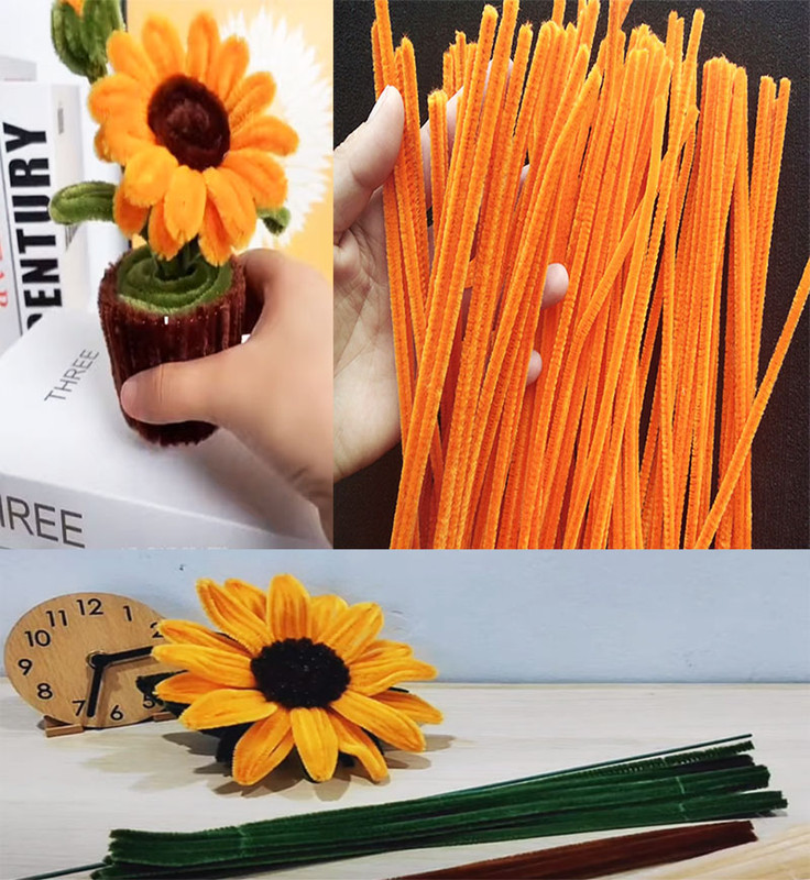 Chelines Gamuzados Naranja para muñecos Decoración Navidad Hogar 30pz
