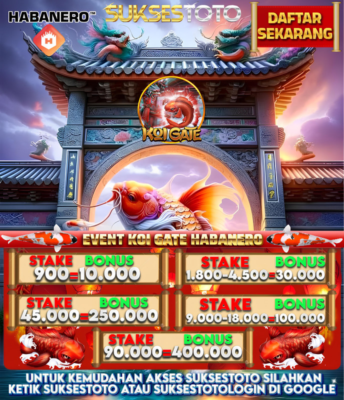 bonus Koi Gate SUKSESTOTO