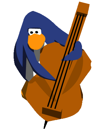 Club Penguin playing the chelo GIF