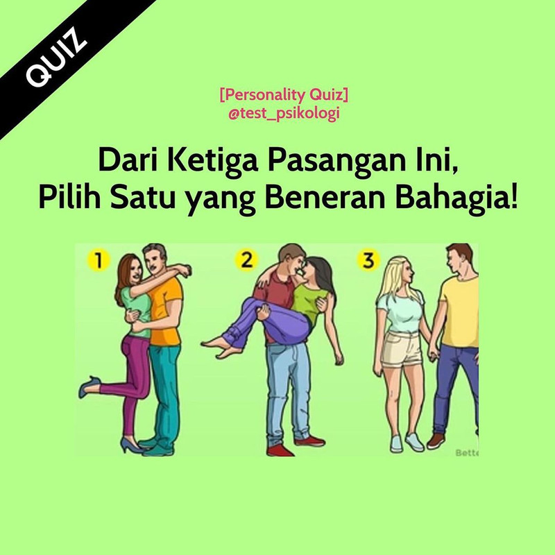 tes kepribadian - mana pasangan yang menurutmu paling bahagia