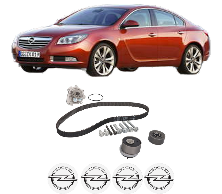 Set Kit de distributie curea intinzator pompa de apa OPEL INSIGNIA A Saloon (G09) 1.8 (69) din 2008-2017, KW 103 CP 140 CMC 1796, Auto, INA, 4x Stickere auto cu OPEL