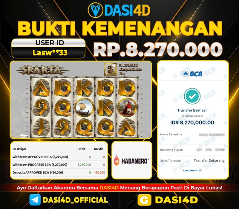 BUKTI KEMENANGAN 25 JULI 2025 DI ASGARDIAN RISING 1000  RP 10,151,000