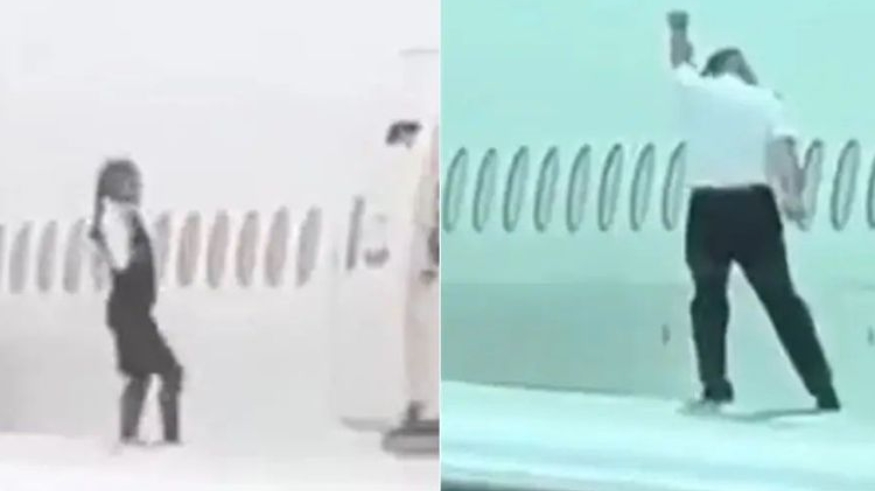 Anggota awak kabin Swiss International Air Lines menghadapi penyelidikan setelah ketahuan menari dan mengambil foto di sayap pesawat Boeing 777. 