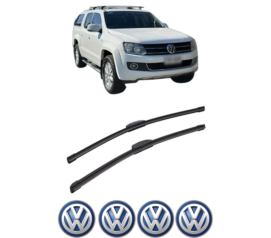 Set stergatoare auto Volkswagen AMAROK Platform/Chassis (S1B, S6B, S7B) din 2011-2022, pentru parbriz auto, 2 bucati, Bosch Aerotwin Retrofit, din cauciuc siliconat rezistent, 4 Stickere Auto Volkswagen