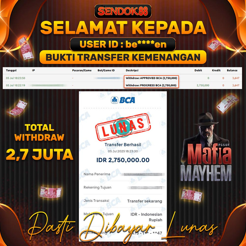 SENDOK88 JEPE! MAFIA MAYHEM Rp 2.750.000,- LUNAS!