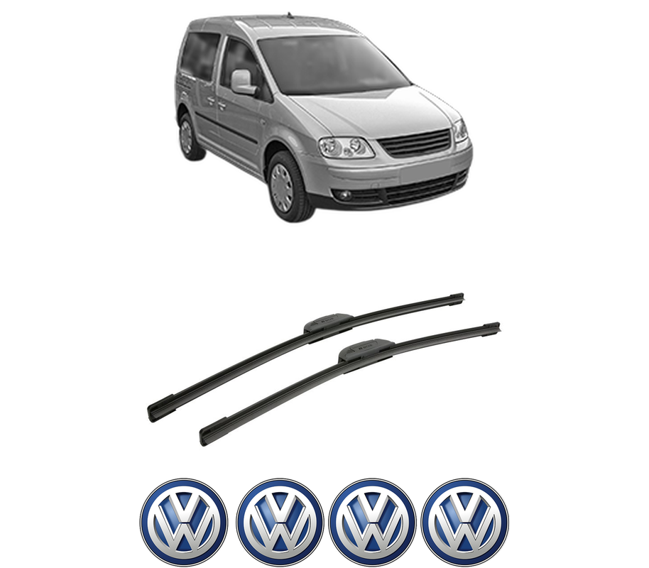 Set stergatoare auto Volkswagen CADDY Box Body/MPV (6K9, 9E7, 9E9) din 1998-2009, pentru parbriz auto, 2 bucati, Bosch Aerotwin Retrofit, din cauciuc siliconat rezistent, 4 Stickere Auto Volkswagen