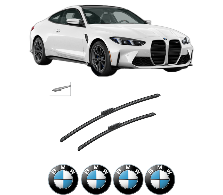 Set stergatoare auto BMW Seria 4 Coupe (G22, G82) din 2020-2024, pentru parbriz auto, 2 bucati, Bosch Aerotwin, din cauciuc siliconat rezistent, 4 Stickere Auto BMW Seria
