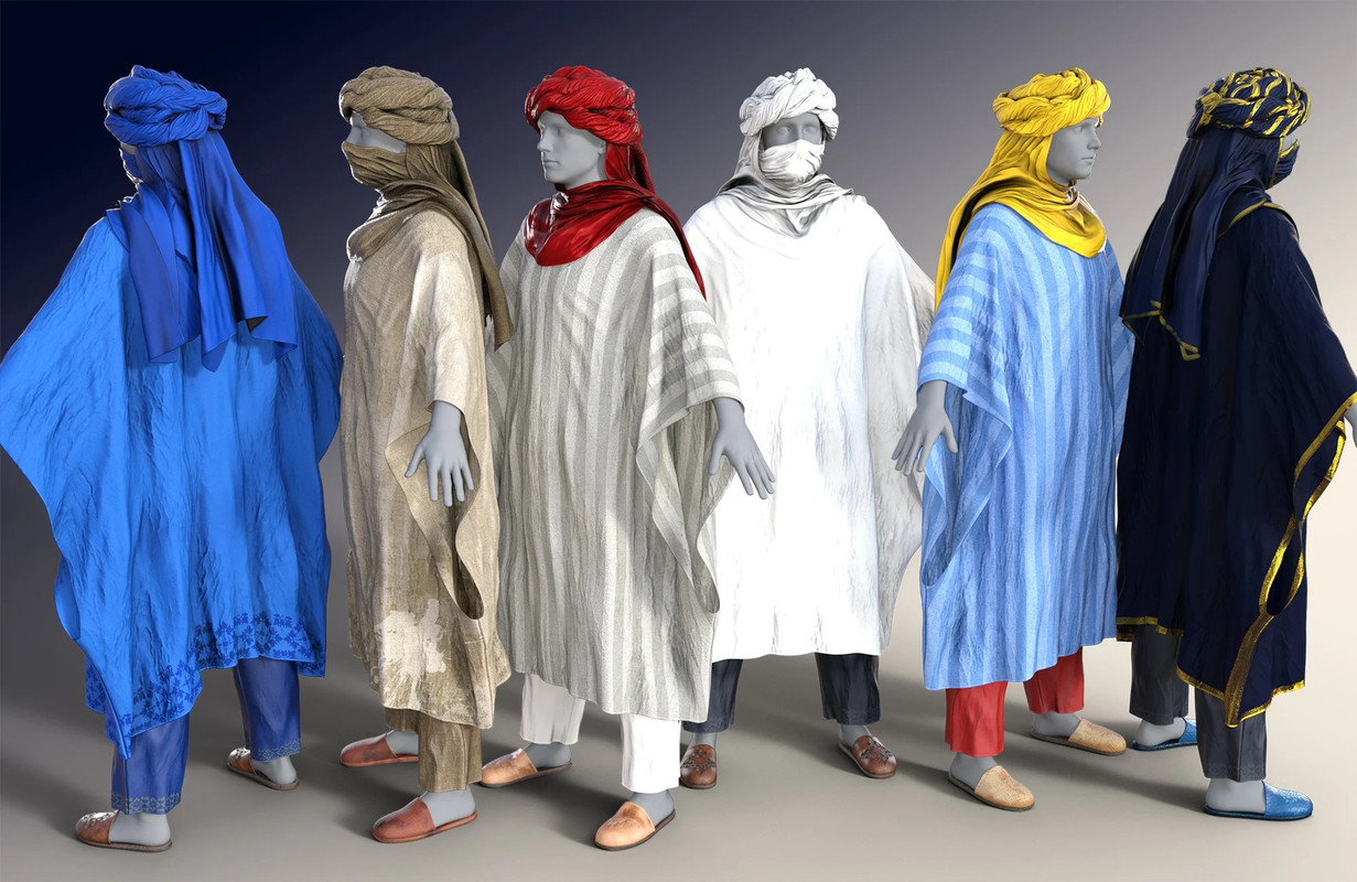 dforce moroccan blue man outfit for genesis 8 males 02 daz3d