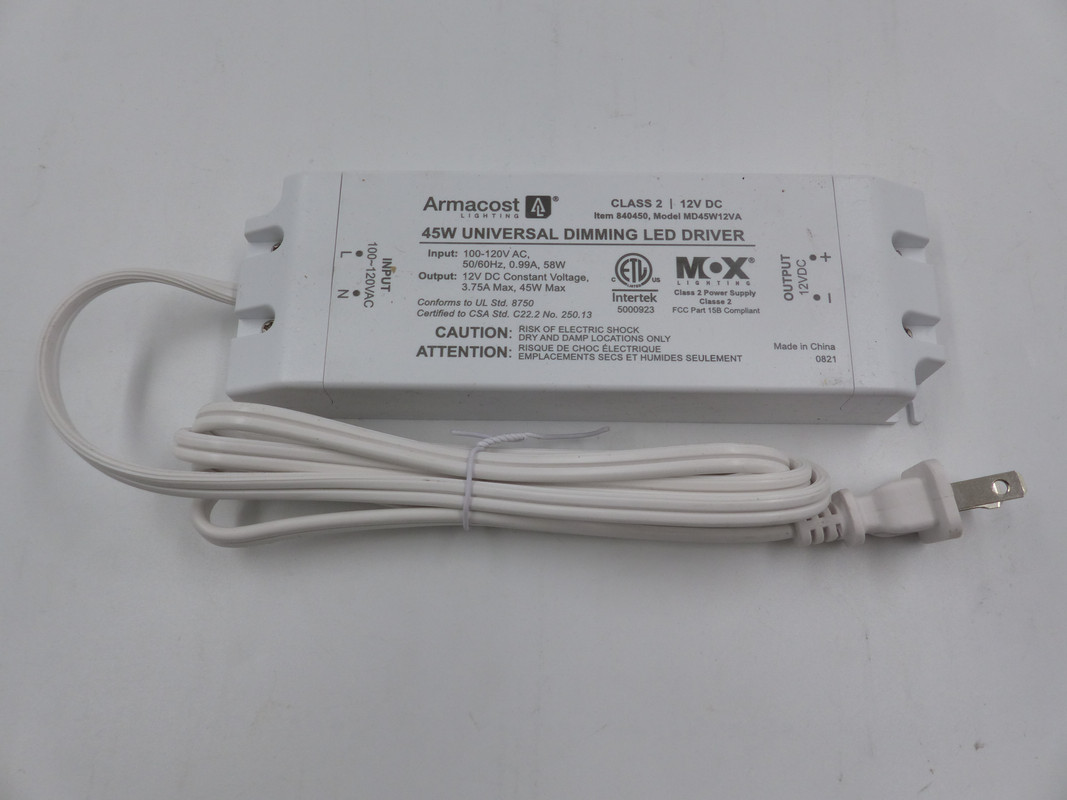 ARMACOST LIGHTING 45W UNIVERSAL DIMMING LED DRIVER MD45W12VA