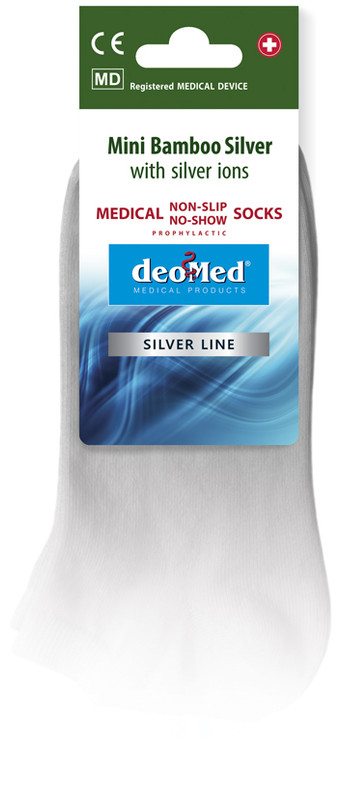 Șosete medicale scurte DEOMED Mini Bamboo Silver cu bambus și ioni de argint - Gri deschis, marimea 39-42 [1]