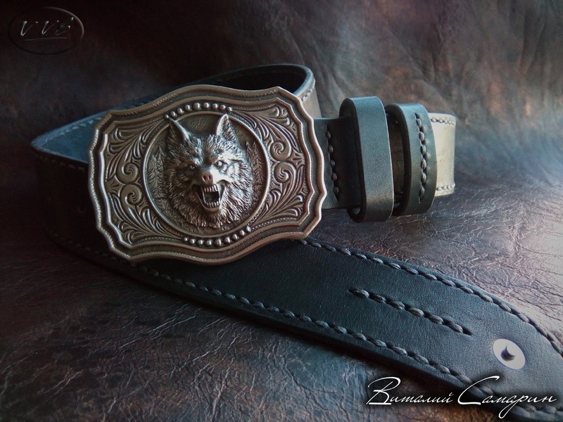 ремень пряжка волк2