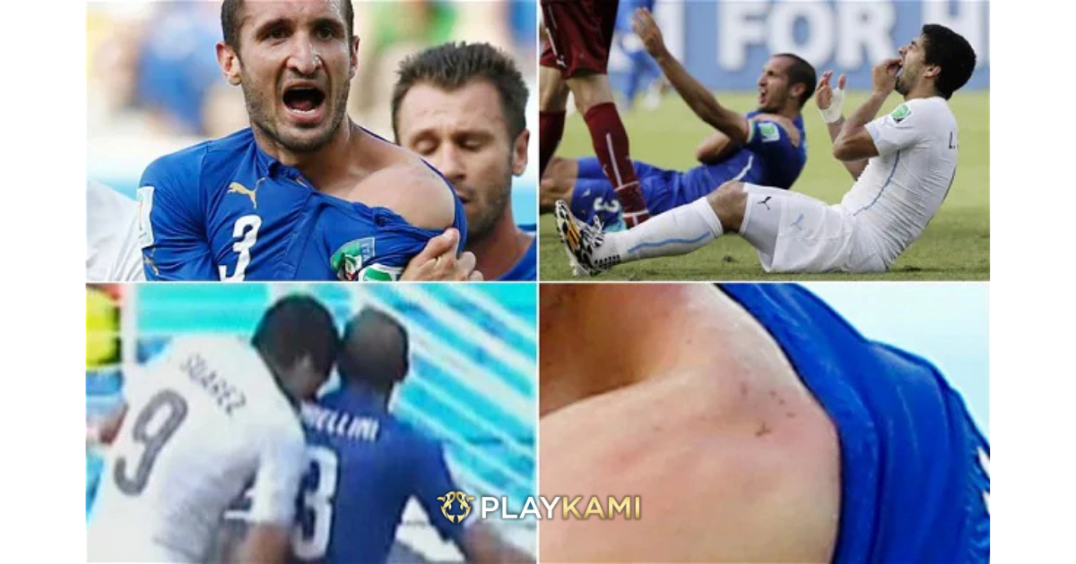 10 Skandal Sepak Bola Playkami: Gigitan Luis Suarez