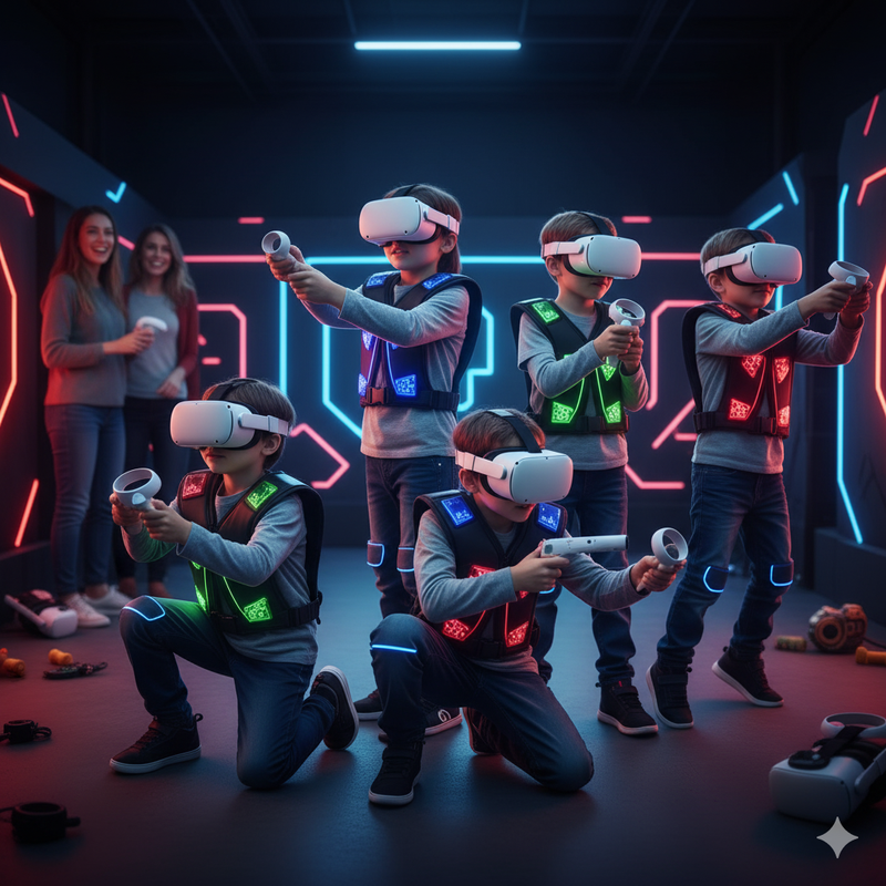 Pacchetto VR Team fino a 5 visori: giochi cooperativi per feste bambini in Sicilia