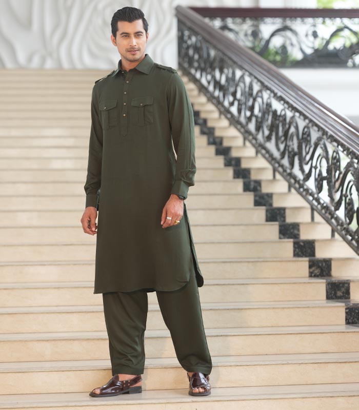 Men’s Kabli By Fit Elegance Color: Olive