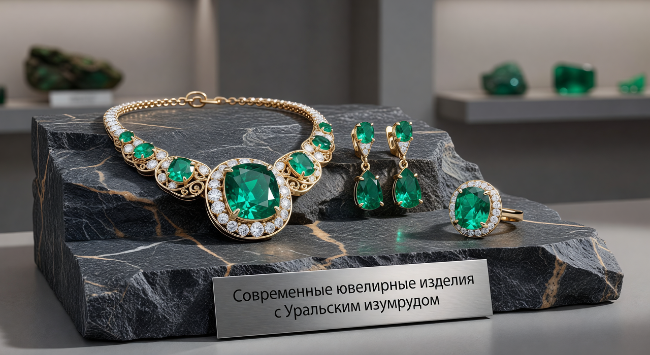 Современные ювелирные изделия с уральским изумрудом