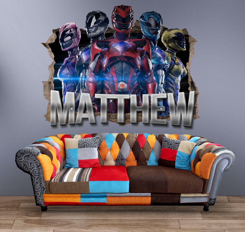 Detalles Acerca De Personalizado Power Rangers La Etiqueta De La Pared 3d Art Stickers Vinyl Para El Hogar Dormitorio 1 Mostrar Titulo Original