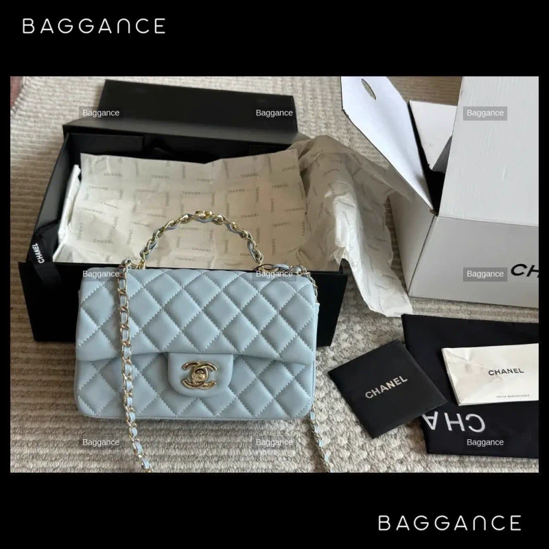 Chanel 23K Classic Flap Bag Black Quilted Leather 20cm - EVCHFW-023K