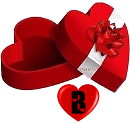 Corazon Rojo con Cinta Blanca  B