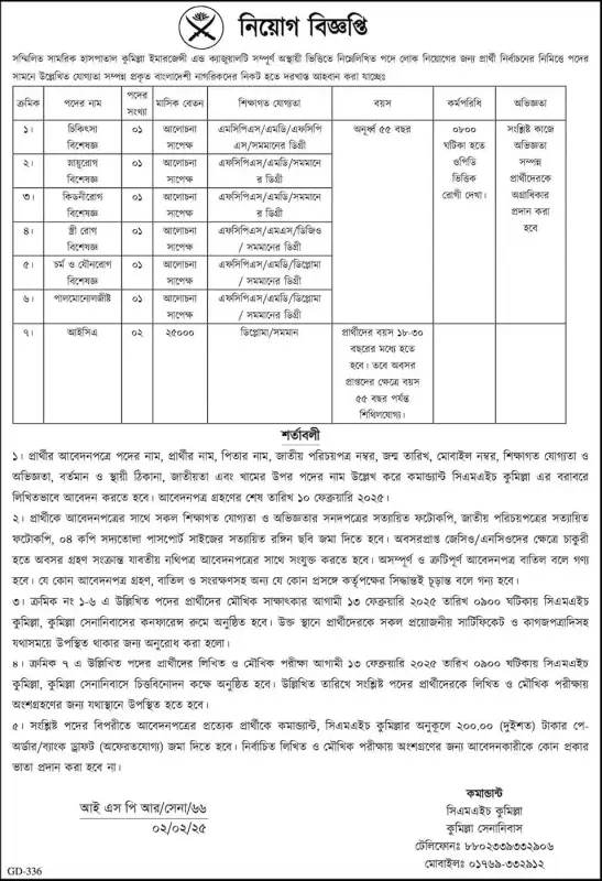 CMH-Cumilla-Job-Circular-2025