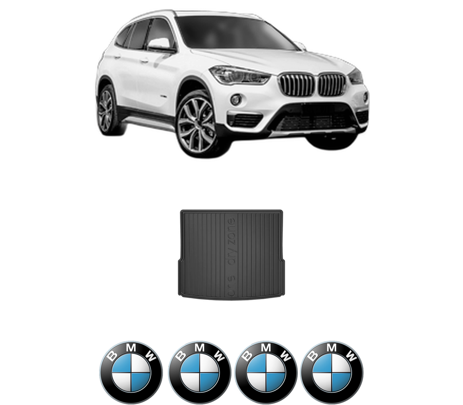 Tavita Portbagaj BMW Seria X1 Van (F48) din 2015-2022, Protectie Portbagaj Auto, 4x Stickere auto cu BMW
