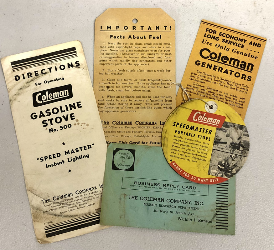 Coleman US 500 B-'47 “Speed Master” Stove - The Coleman Coleman US 500 B-'47 “Speed Master” Stove - The Coleman