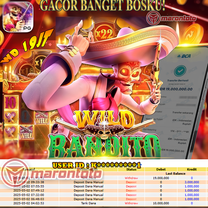 Bukti Kemenangan Member Marontoto Sebesar 19,000,000 JuTa