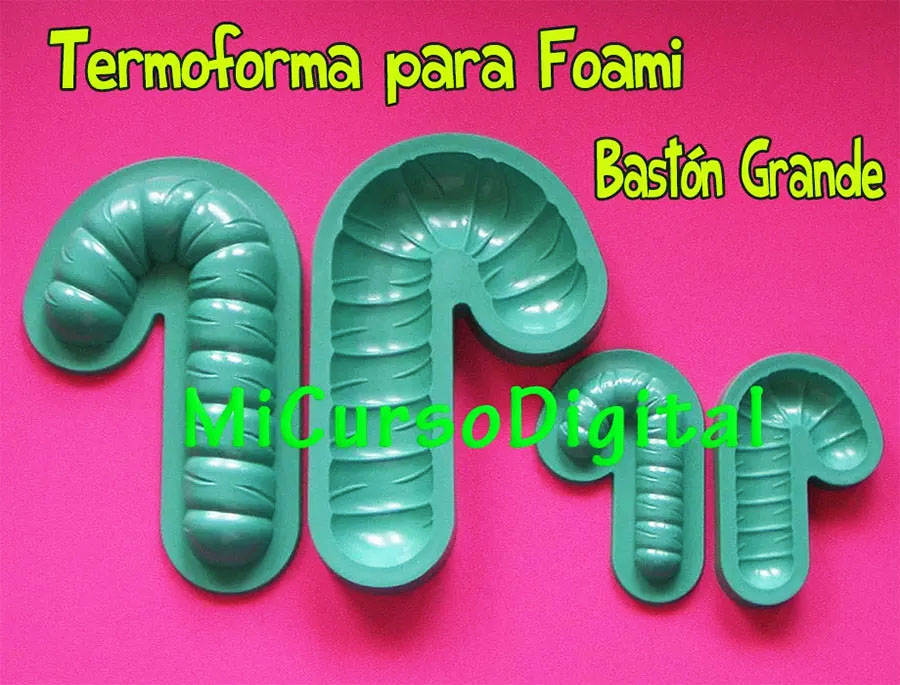 Molde bastón navidad para fomi termoforma pastillaje velas pasta