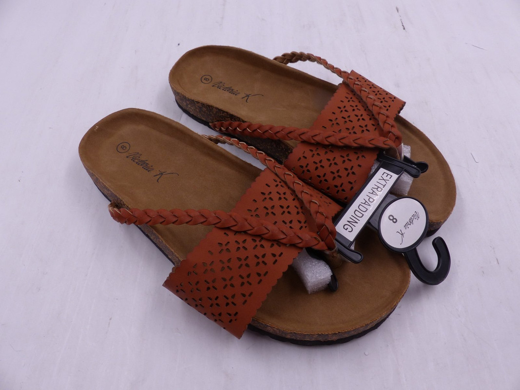 VICTORIA K HK-7015 CAMEL BROWN THONG SANDAL W 8 / EU 39