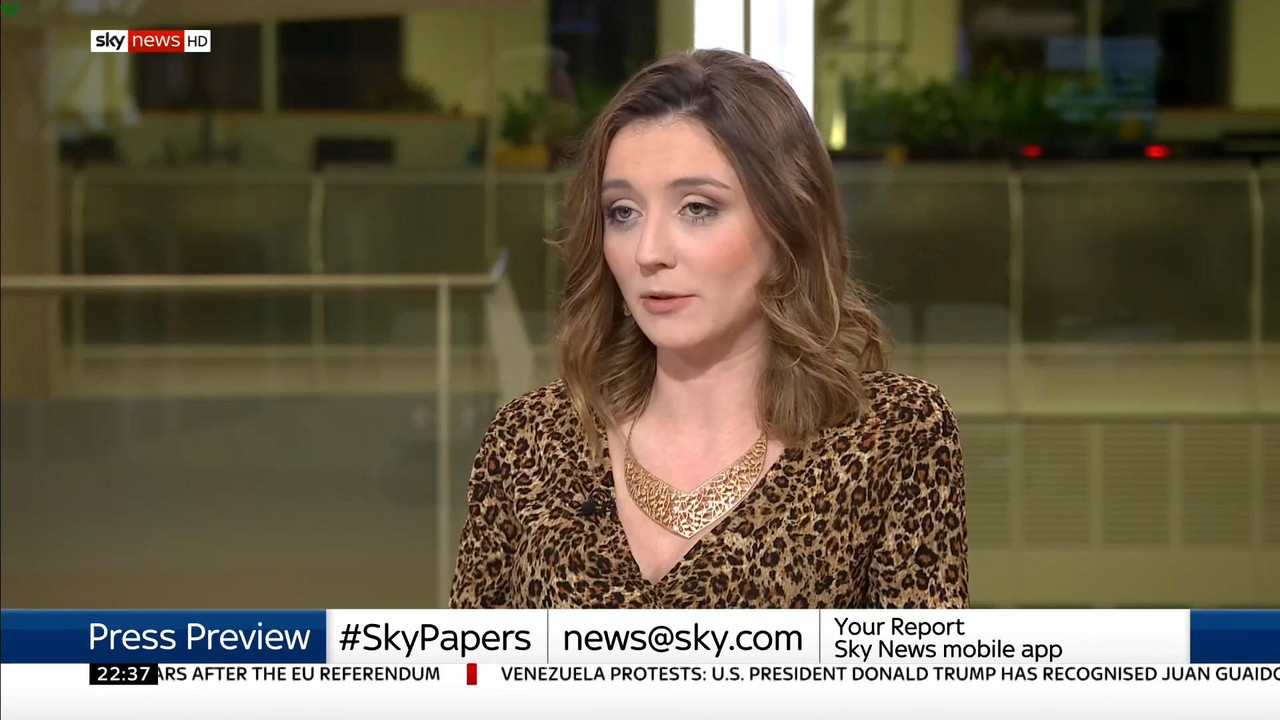 24 January - 22.00.00 - Sky News At 10. Anna Botting with the ma