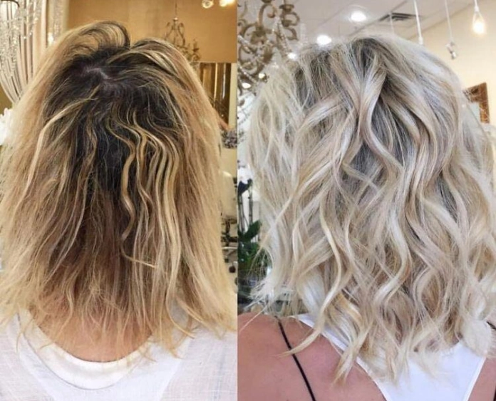 Lighter blonde shade on fine hair for gray coverage