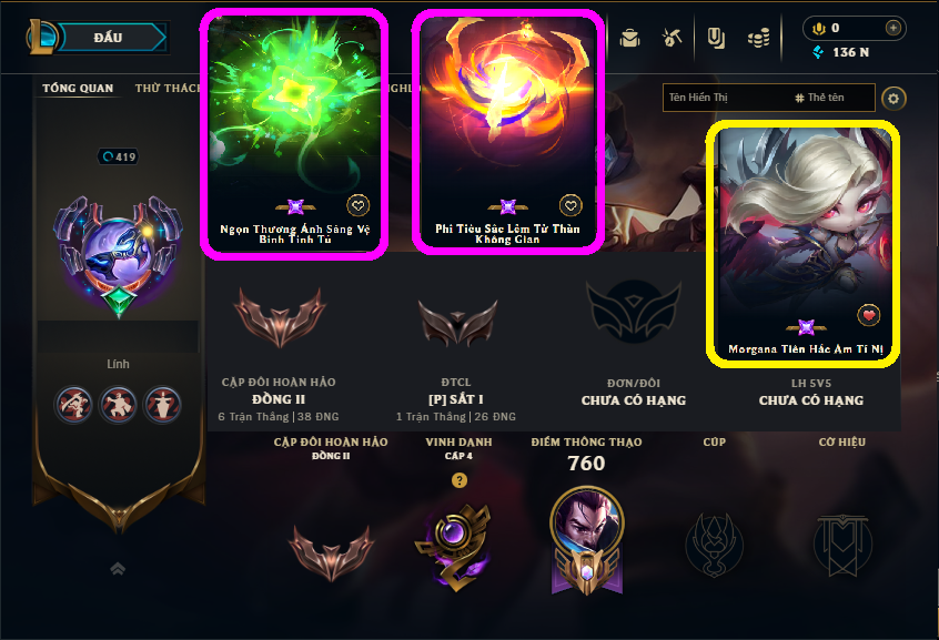 Acc LMHT # - Không Khung