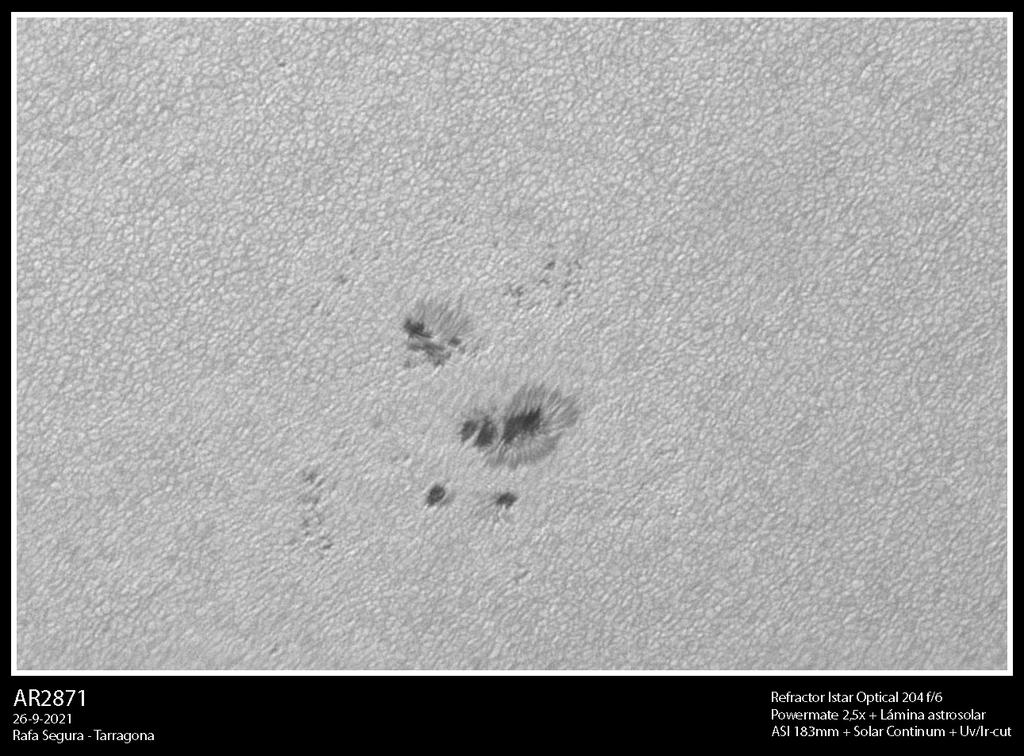 Manchas solares AR2871 � Regi�n activa septiembre 2021