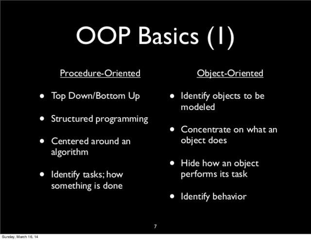 Introduction to Object Oriented Programming Introduction to Object Oriented Programming