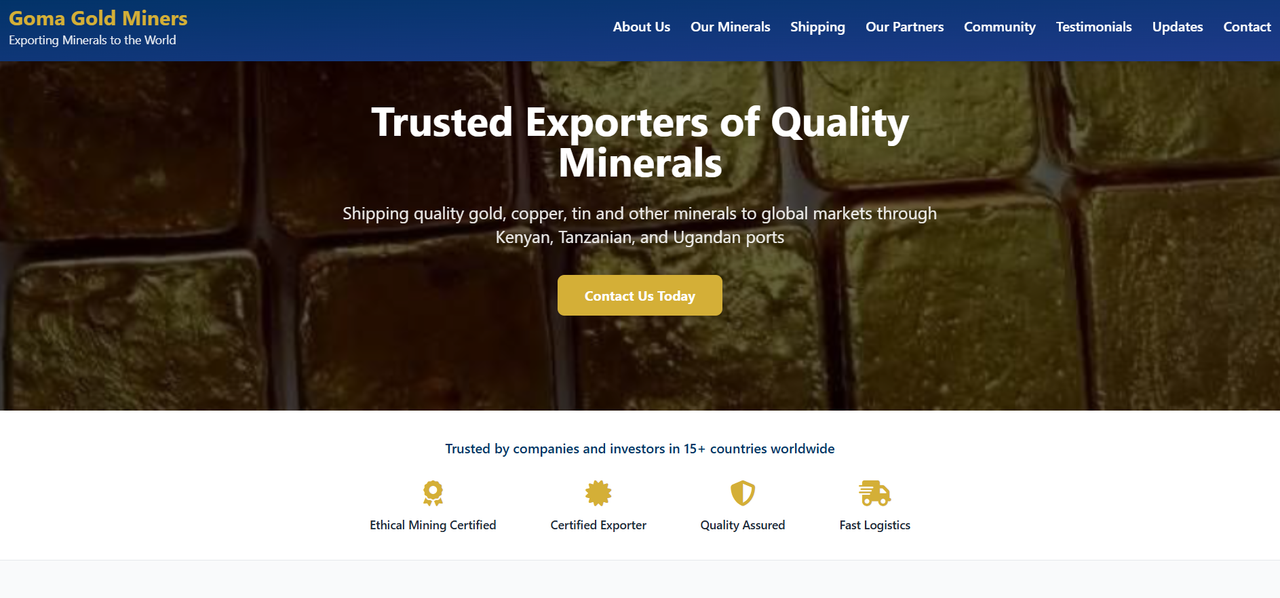 Goma Gold Miners website