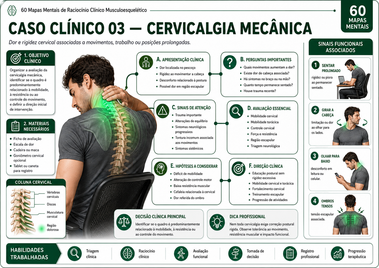 Amostra de um mapa visual de raciocínio clínico musculoesquelético