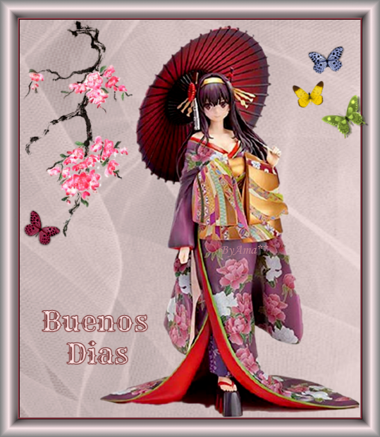 Japonesa con Kimono de Fiesta  Dias
